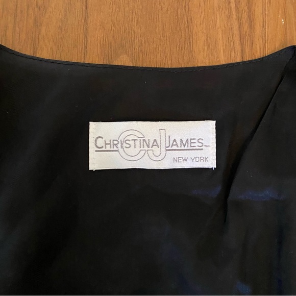 Vintage Black Velvet Waistcoat Tie Back Formal Vest S/M - Picture 6 of 7